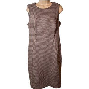 Calvin Klein Dress Womens Size 10 Black‎ Diamond Print Sheath Stretch Back Zip